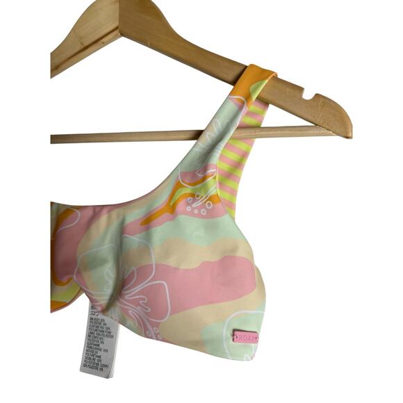 Roxy Girl’s Hibiscus Stripe Print Reversible Two Piece Bikini Swimsuit Set 16 - Picture 5 of 13